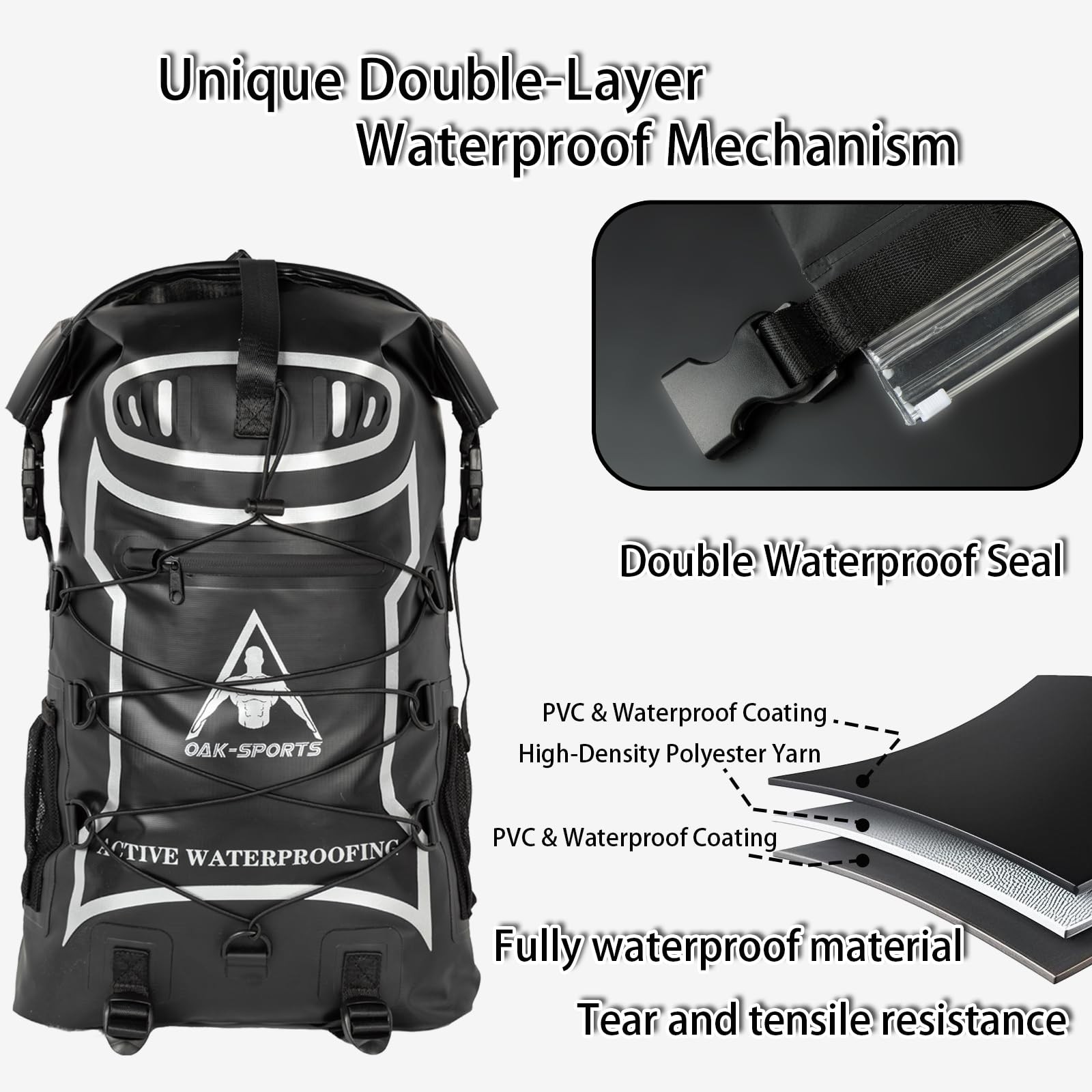 Oak-Sports Dry Bag Waterproof Backpack 5L/10L/20L Roll Top Lightweight Beach