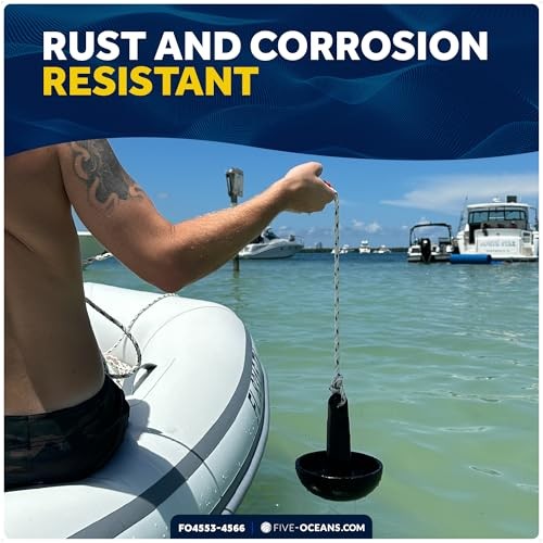 Mushroom Boat Anchor & Boat Anchor Kit, Black PVC Vinyl 5 Lb Anchor Kit