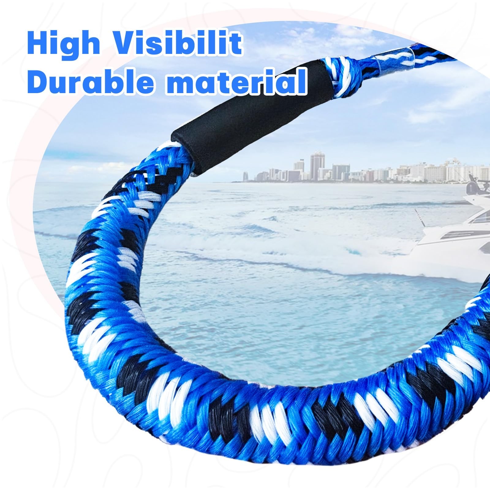 4 Pack Boat Bungee Dock Lines Boat Marine Rope, Jet Ski Dock, Boating Seadoo …