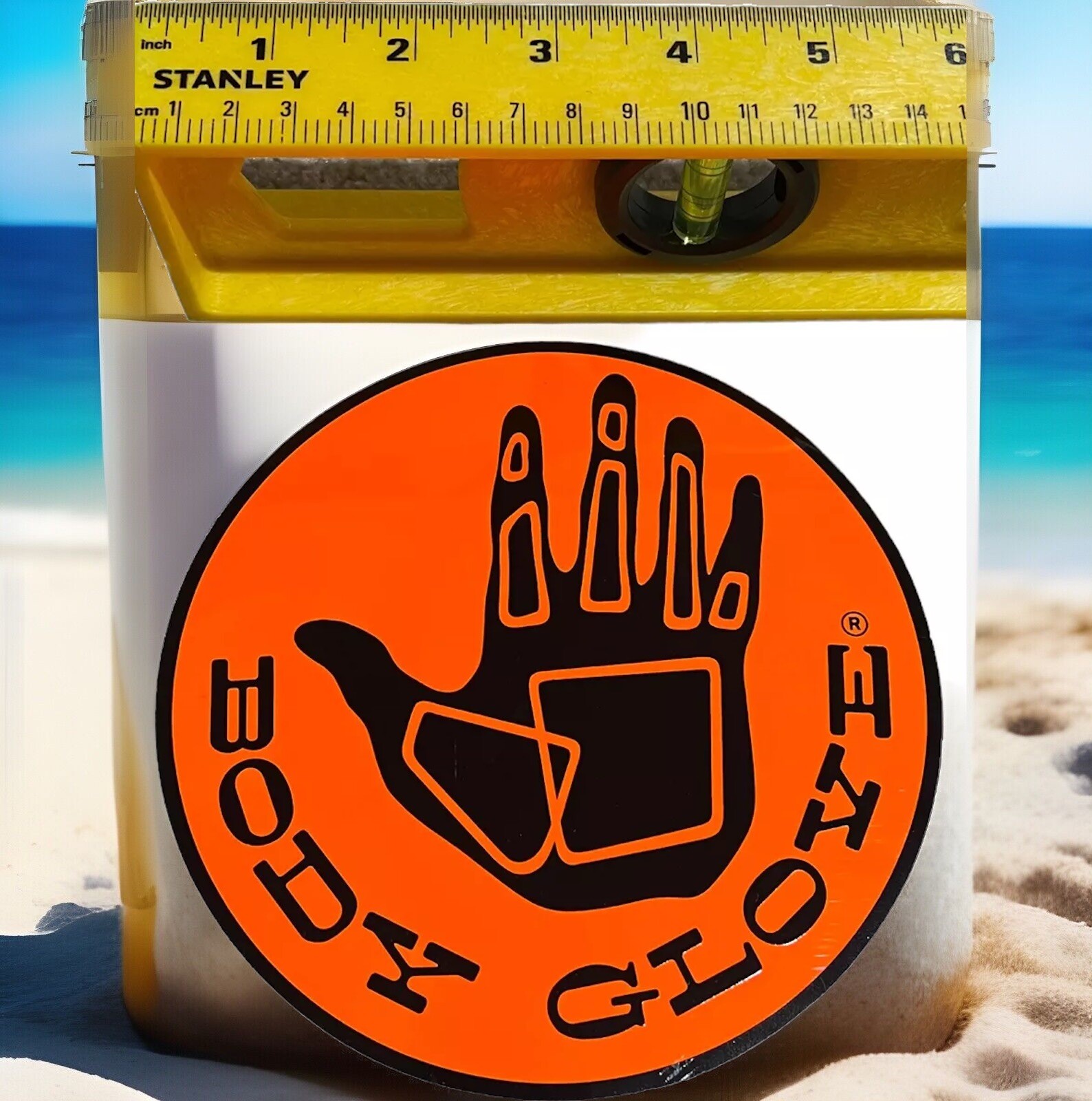 VTG 1980’s Body Glove Wetsuits STICKER-XL Neon Orange Surfing Beach Culture￼ USA