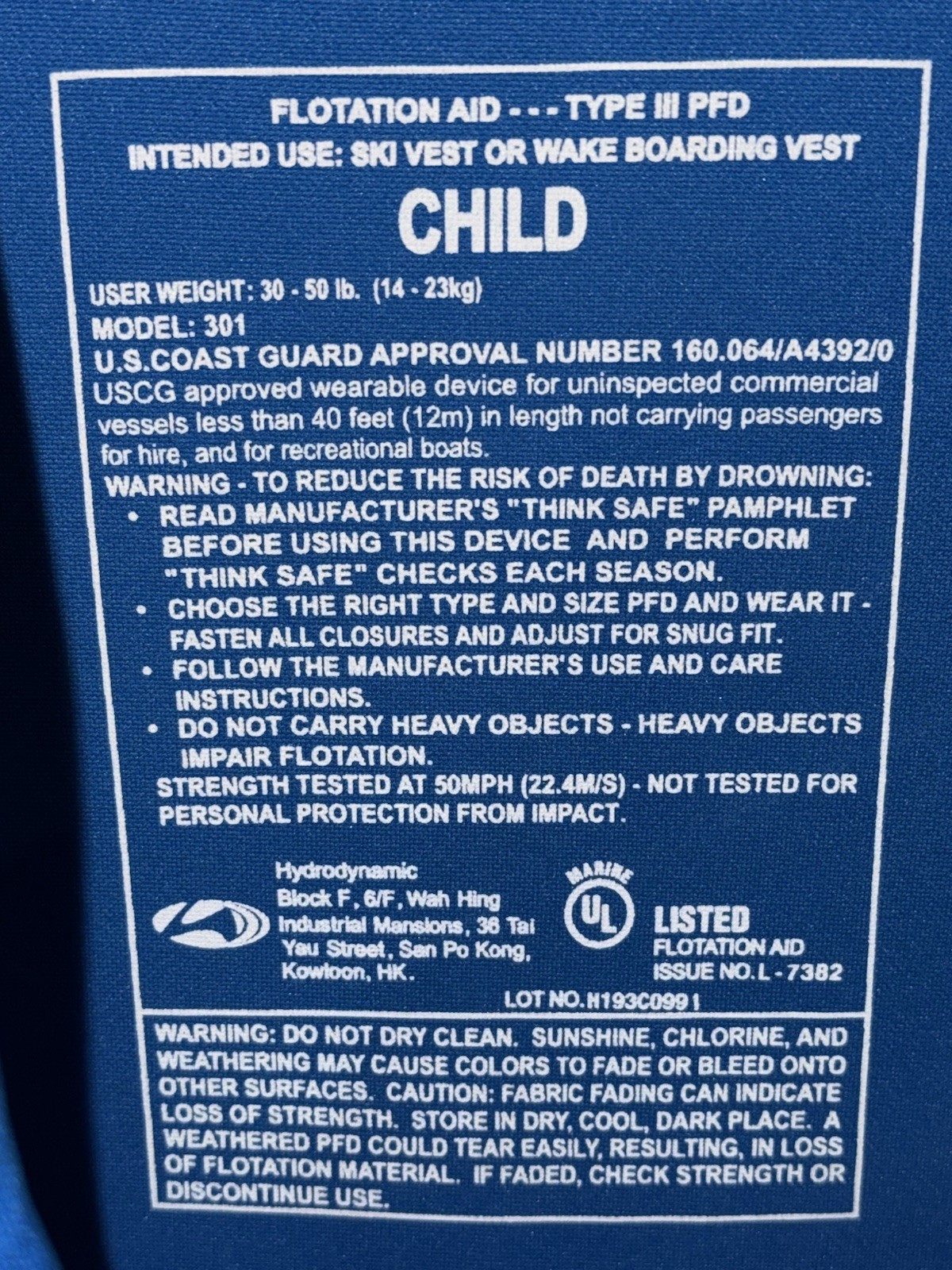 Speedo Child 30-50 Pounds PFD Adjustable Life Vest Jacket Coast Guard Approved