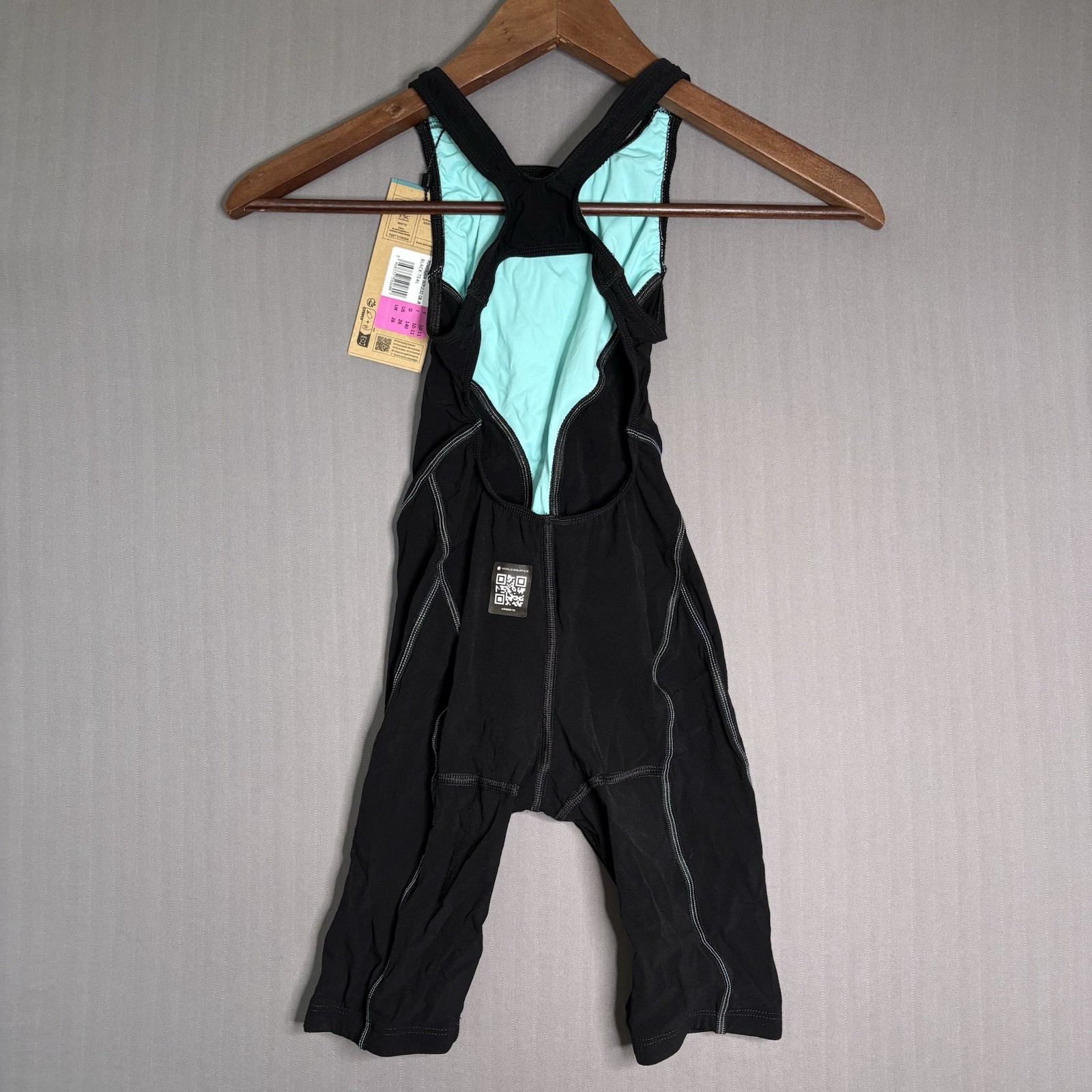 Arena Women’s Powerskin Impulso Open Back Racing Suit, US Size 26, Black/Teal