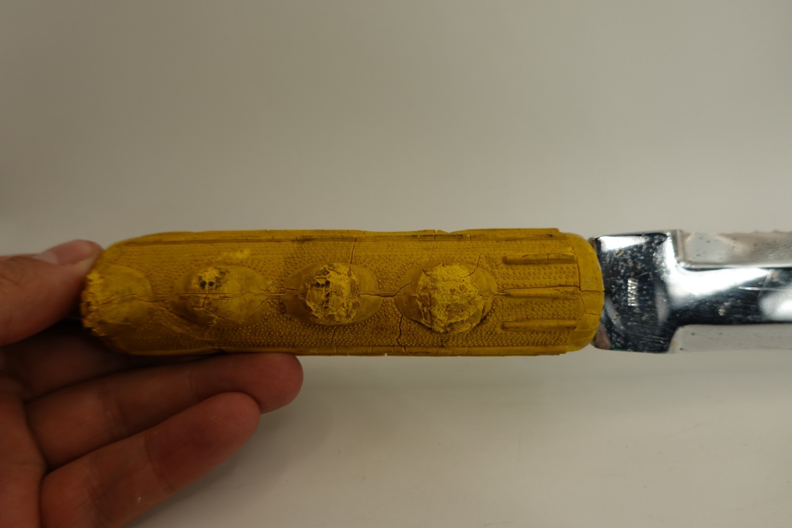 Vintage Diving Knife Dive Diver Tool Stainless Steel Yellow Rubber Handle Japan