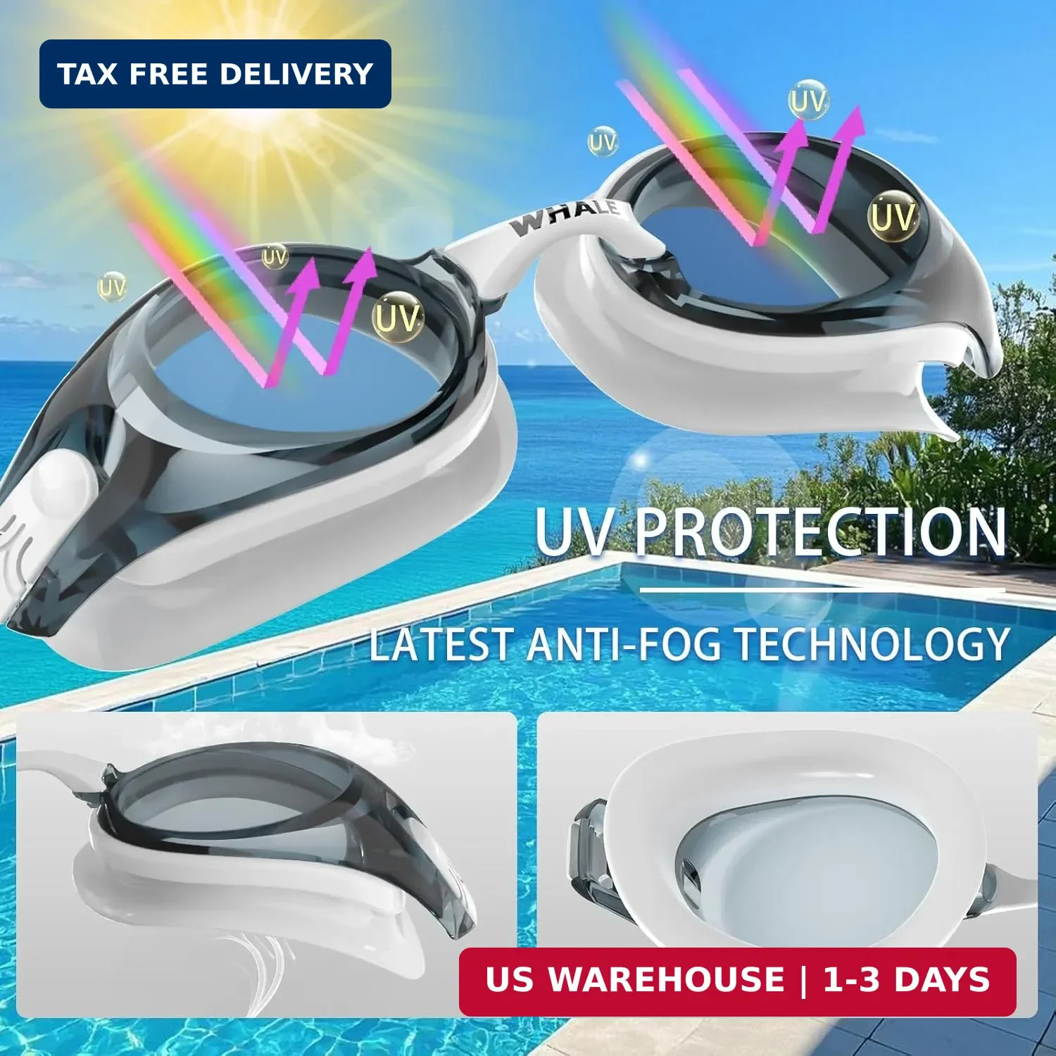 Whale swim goggles HD Anti-fog Swimming Goggles Adults/Youths Both Suitable
