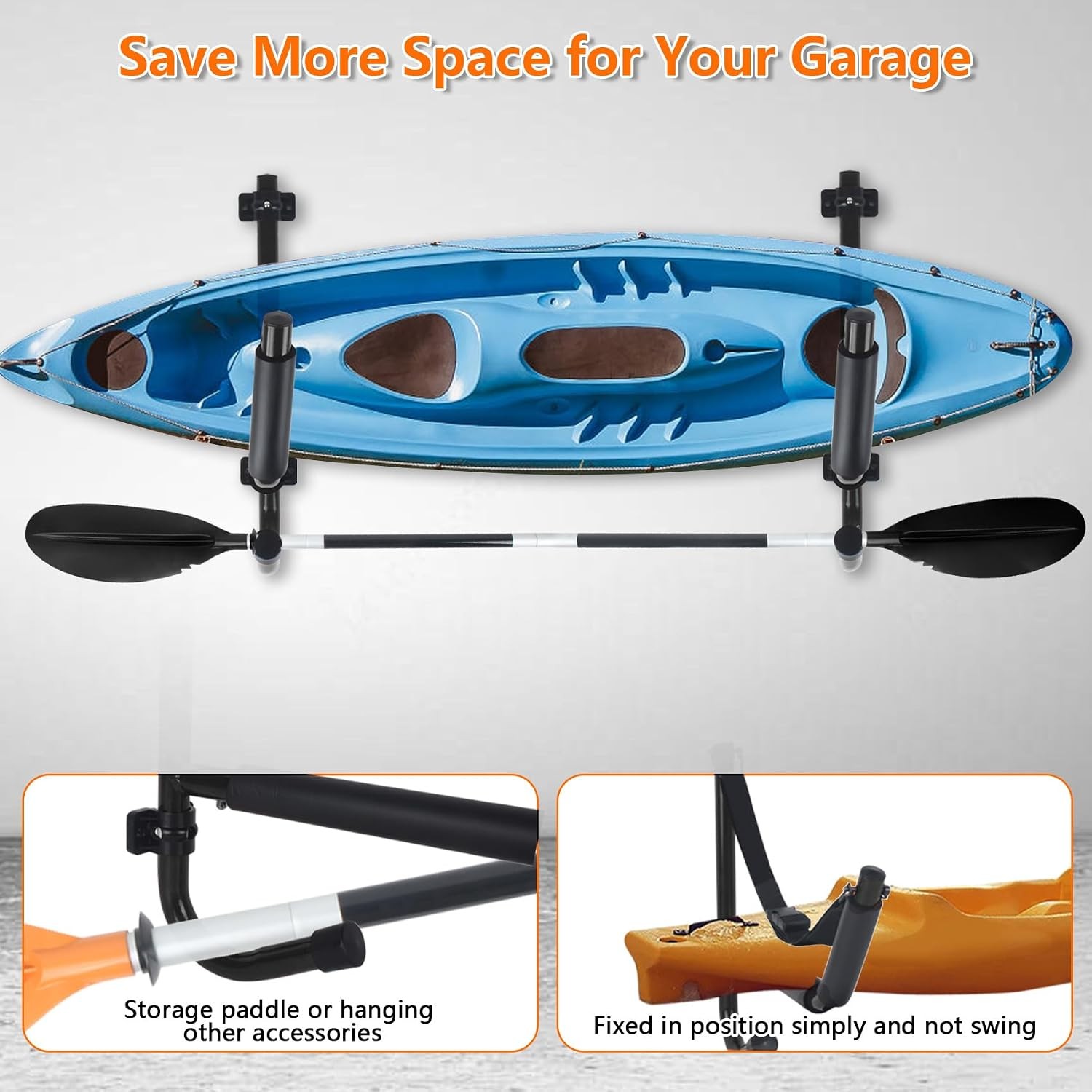 Kayak Storage Rack,Kayak Wall Mount,Heavy Duty Kayak Rack for Garage,Folding