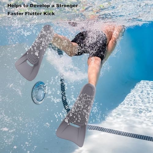 Swim Fins Adult Swim Training Fins for XS (US Male 3.5-5 US Female 4.5-6) Grey