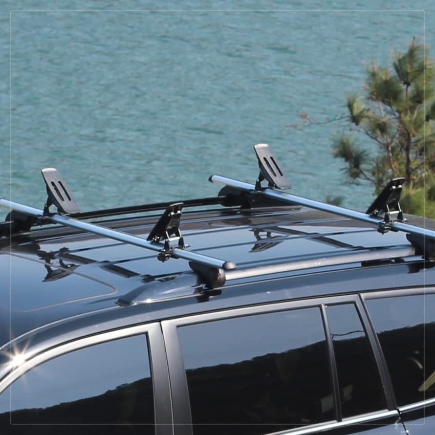 135LB Kayak Saddle, Aluminum Rustless Kayak Roof Rack with 1.5″ Width Tie Dow…