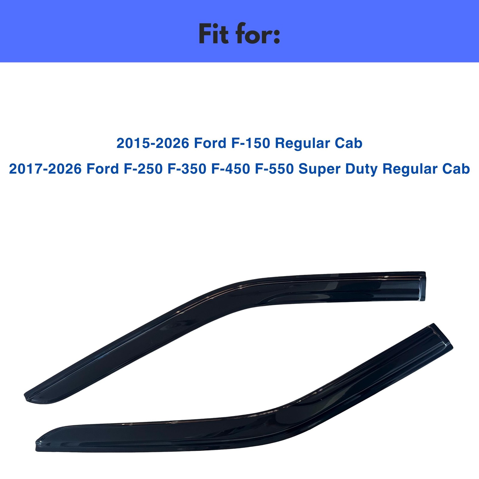 IG Window Visors Fit for 2015-2026 Ford F150 Regular Cab, Out-Channel Rain Gu…