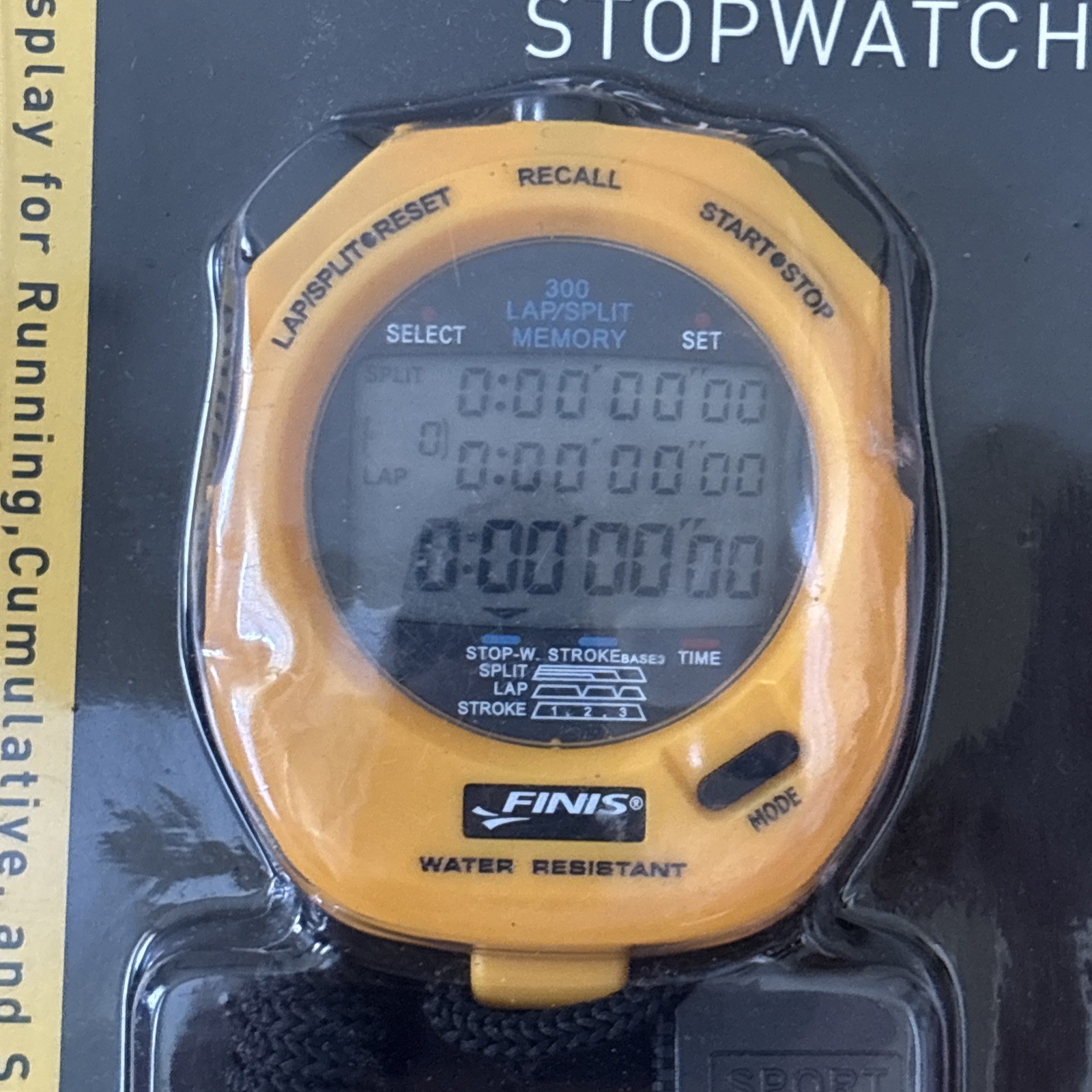 FINIS 3 x 300 Memory Stopwatch Timer Swimming Running Water Resistant NEW