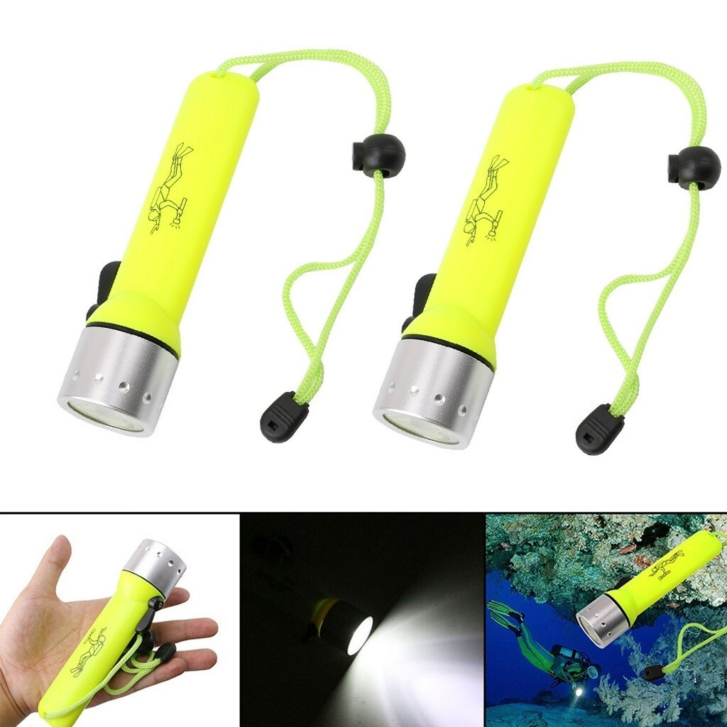 2x Waterproof Bright LED Scuba Diving Underwater Flashlight Torch Light