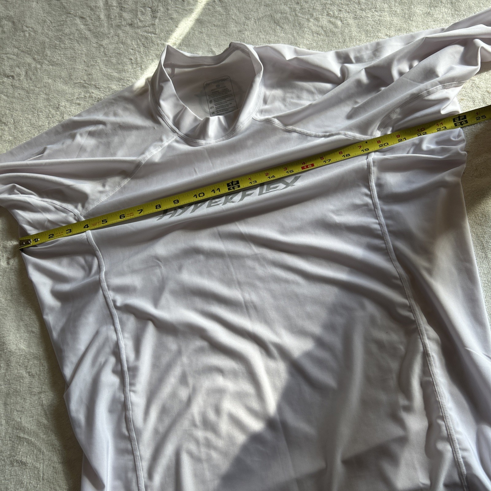 Hyperflex Men’s Rashguard Loose Fit Long Sleeve 50+ UV Protection White 2XL