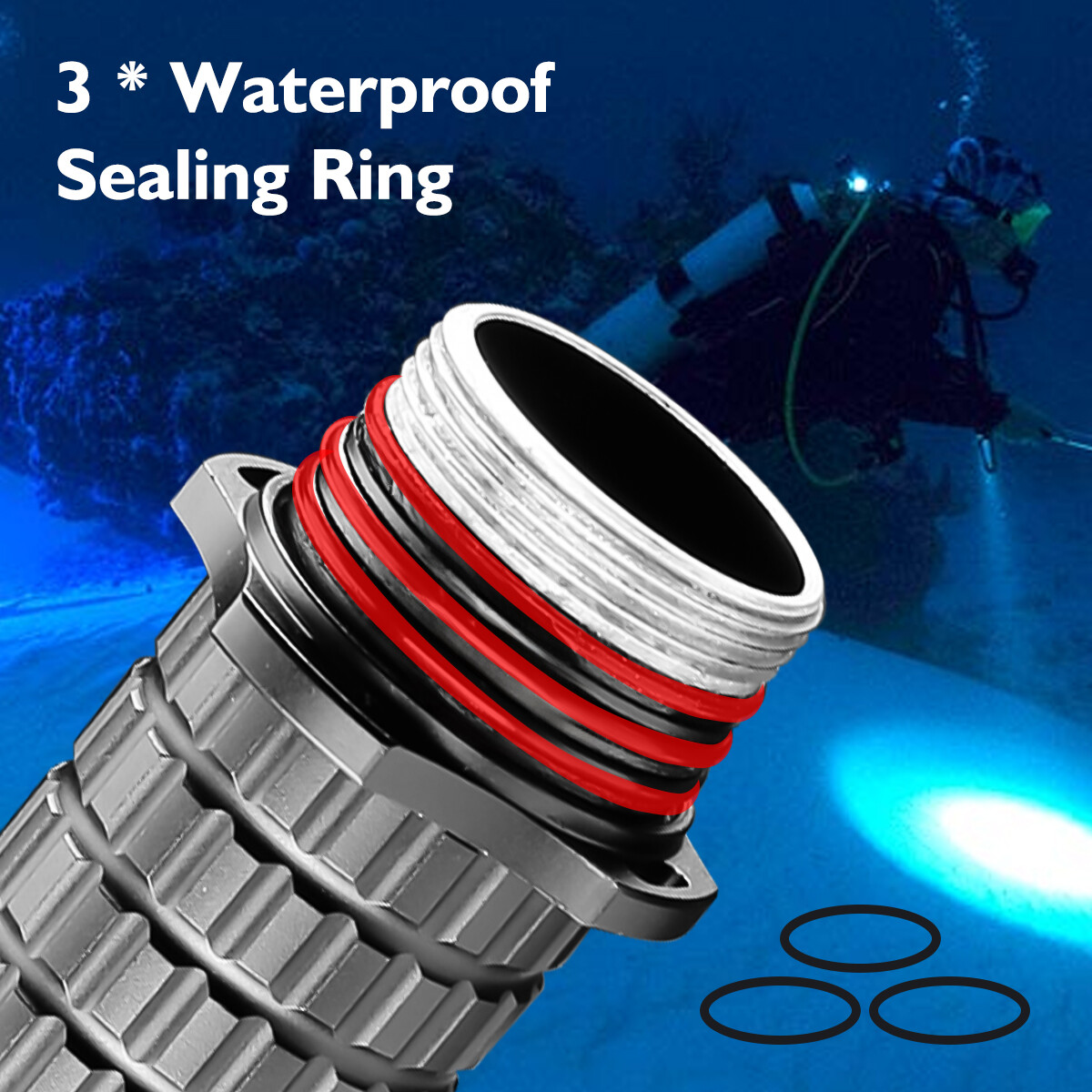 Underwater 90000LM P70 LED Diving Flashlight Waterproof Rechargeable Scuba Torch