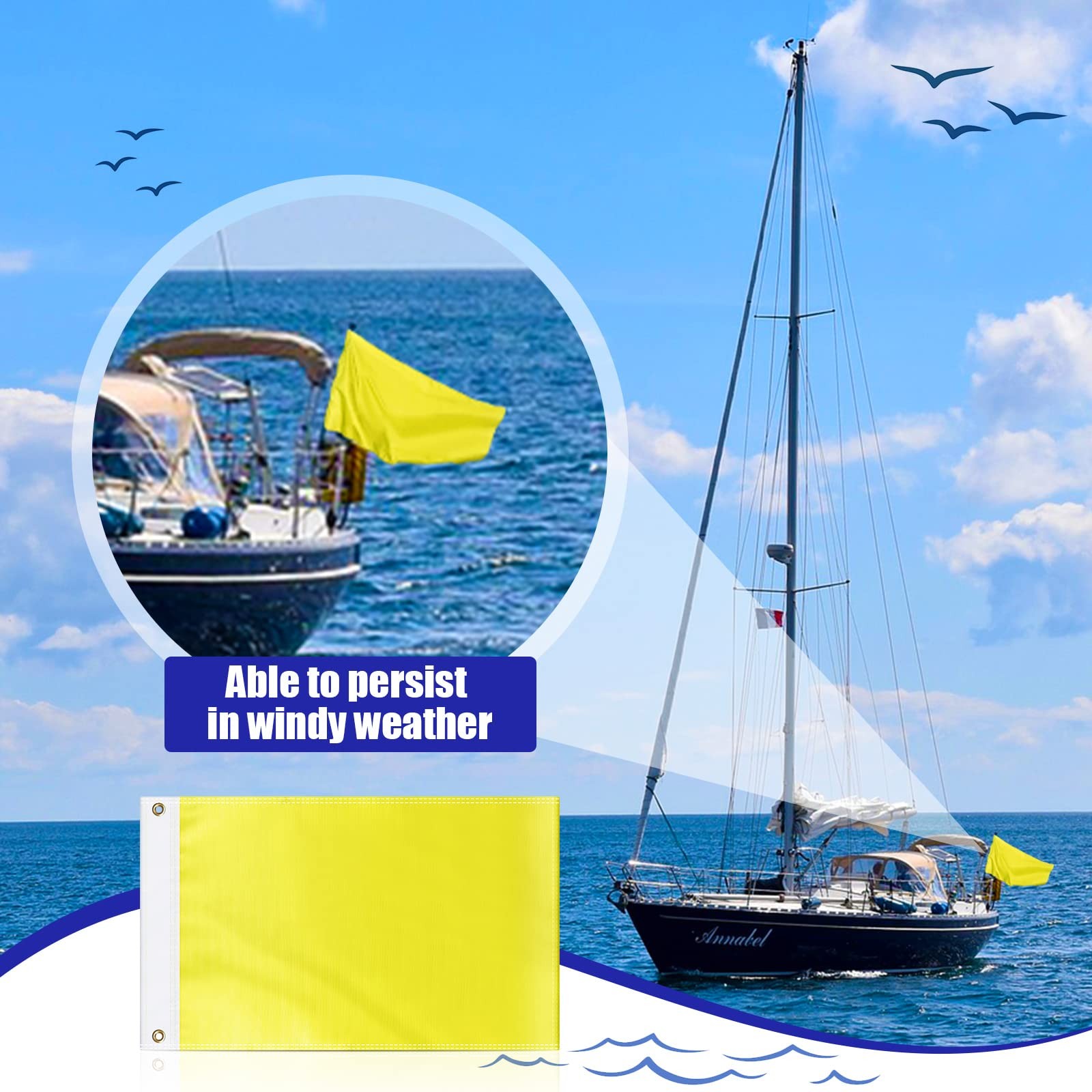 Boyiee 2 Pcs Yellow Quarantine Flag Blank Nautical Message