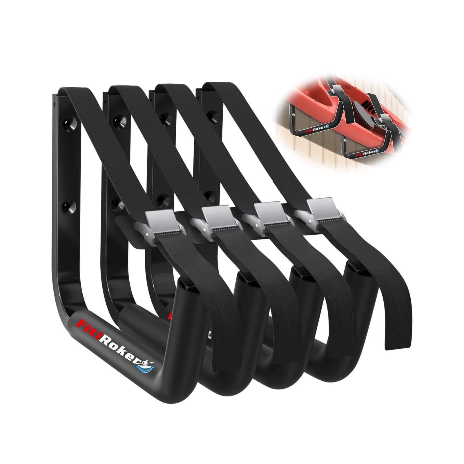 Kayak Storage Rack – 100LB Heavy Duty Kayak Wall Mount with Foa… FAST US