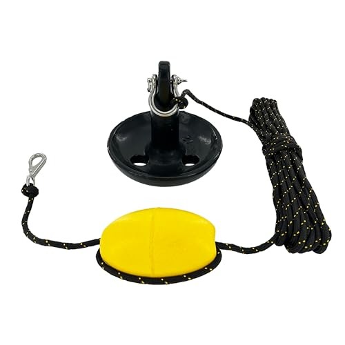 XIALUO Marine Mushroom Anchor Kit 12 lb Black PE Coated Kayak Anchor