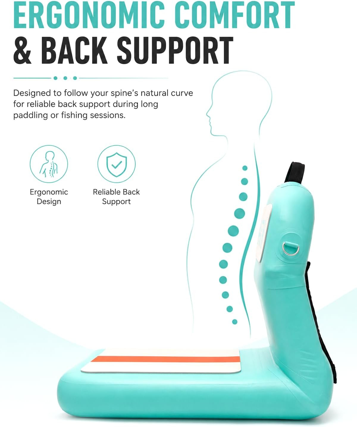 Upgraded Inflatable Kayak Seat and SUP Paddle Board Seat with Back Support | Zin