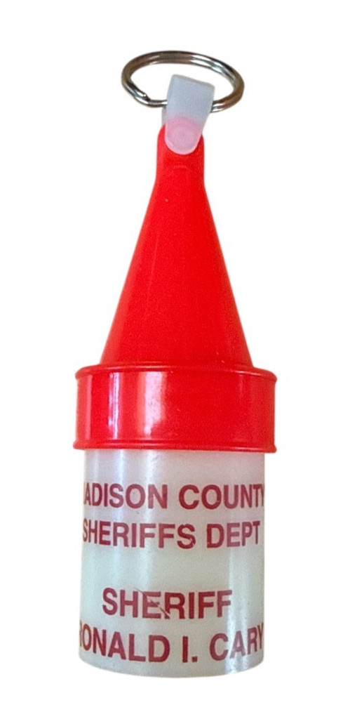 Floating Buoy Keychain-Orange White Glow in the Dark Sheriff’s Dept. Advertising