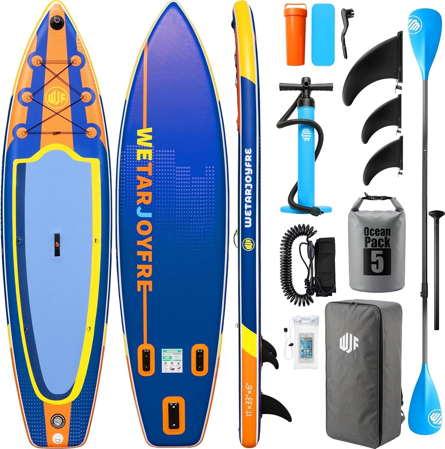 11FT Inflatable SUP Stand Up Paddle Board Wide Surfboard Adults Youth Ocean Lake