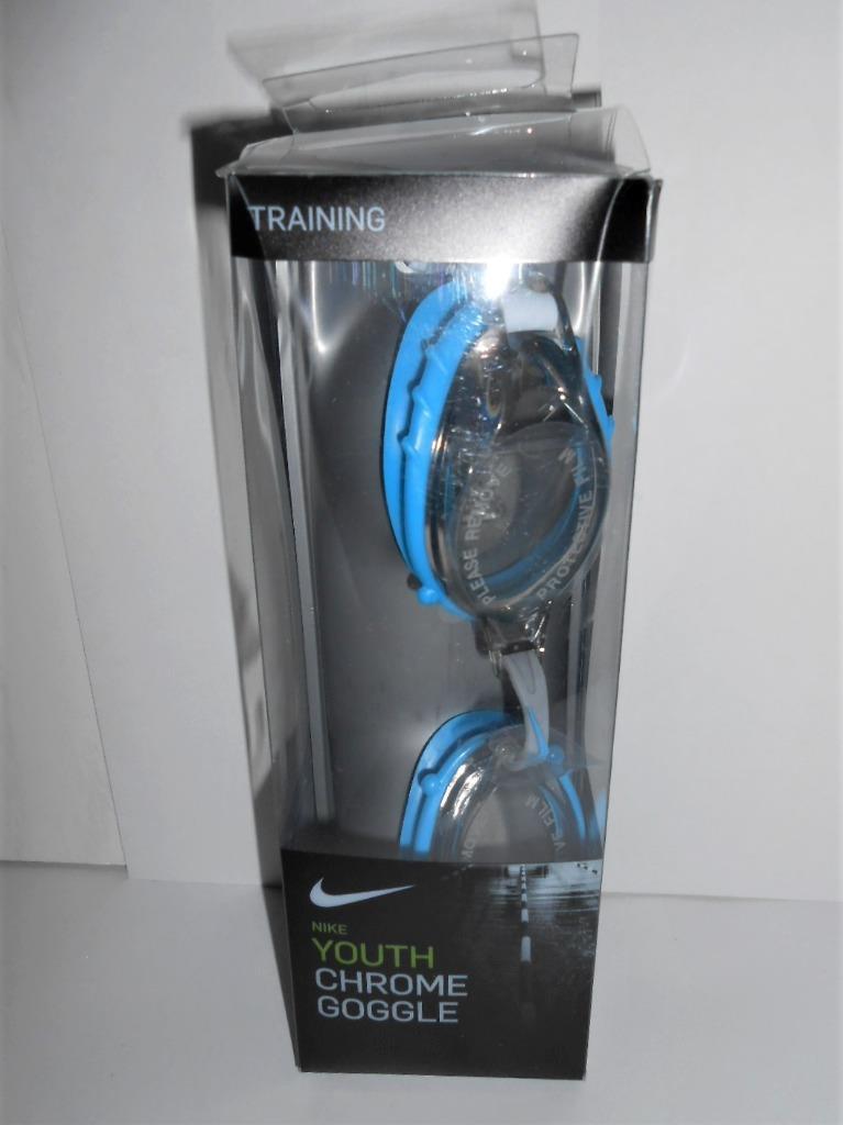 SALE! New Nike Chrome Youth 8-14 Swimming Goggles Training Anti-Fog S231