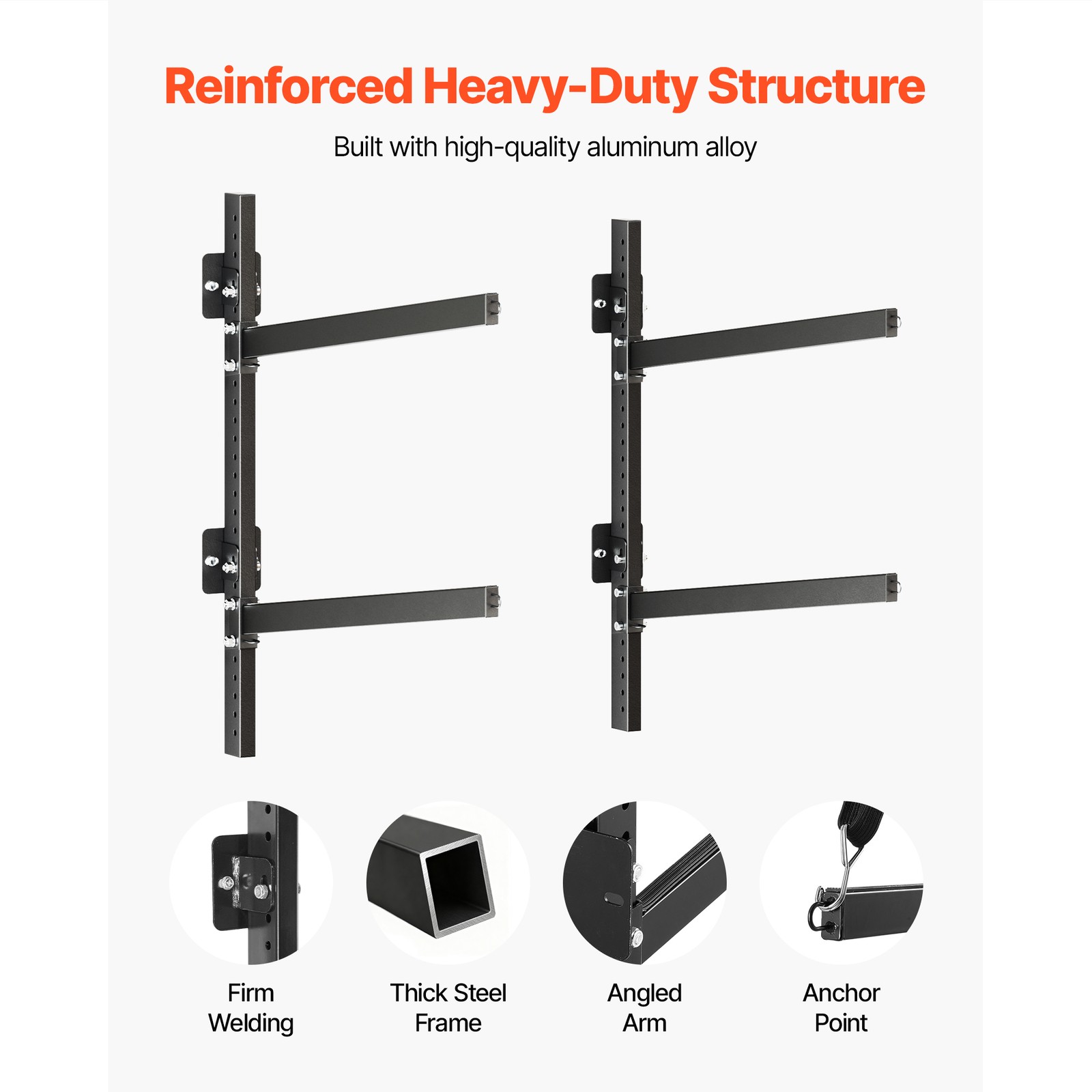 Uimoso Wall-Mounted 2 Kayaks Storage Rack Paddleboards Adjustable 200 lbs