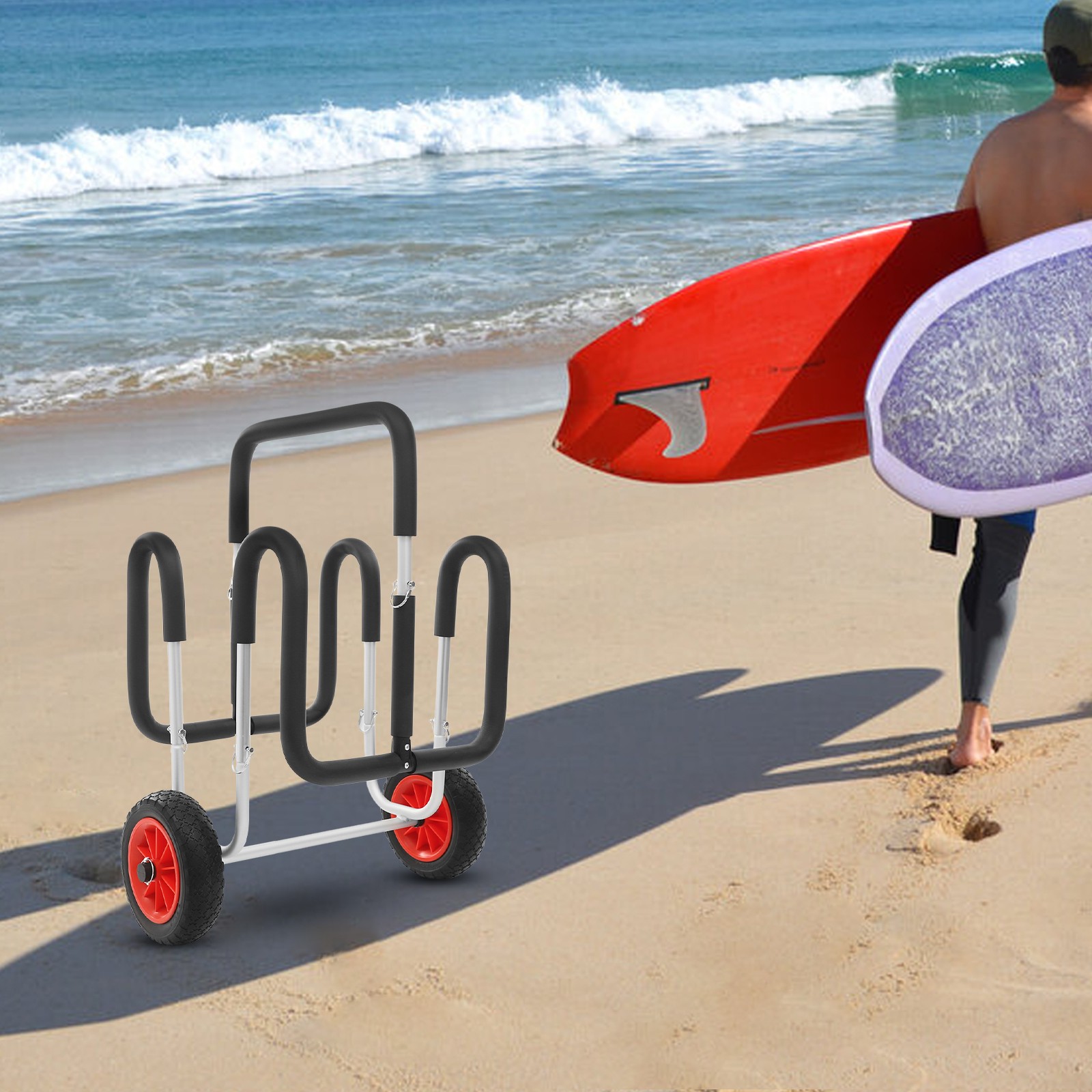 Stand Up Paddle Surfboard Trolley Carrier for 2 SUPs Kayak Transport Trolley
