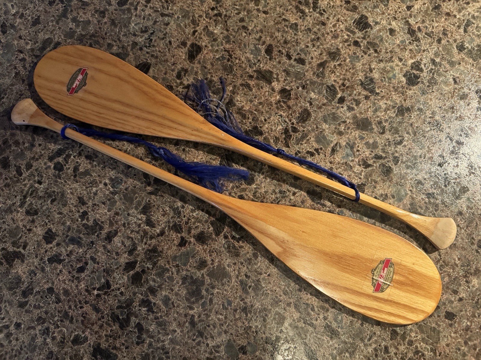 Vintage Old Town Canoe Salesman Sample Mini Wooden Paddles (Pair)