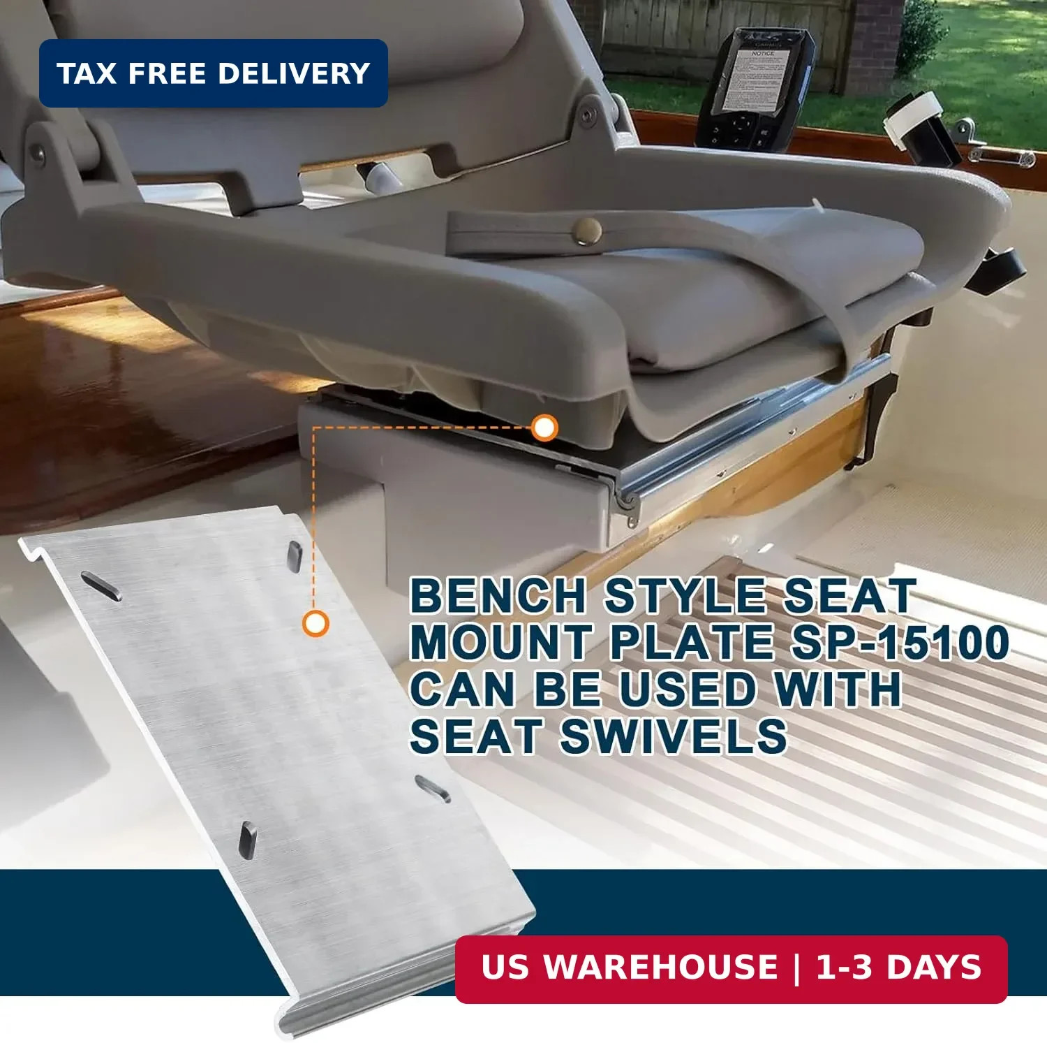 For Attwood SP-15100 Boat Seat Mounting Plate, Boat Seat Mount Plate for Jon Boa