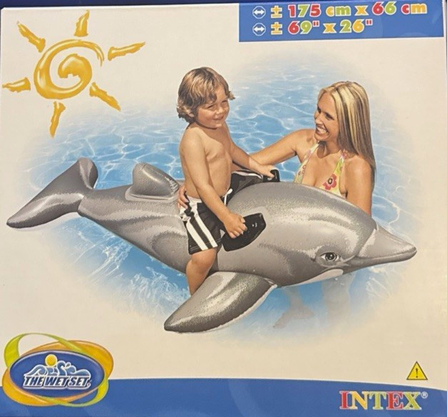 Intex Ride-On Dolphin Inflatable Pool Float 69″ x 26″ 58535 (PRICE IS FOR FOUR)