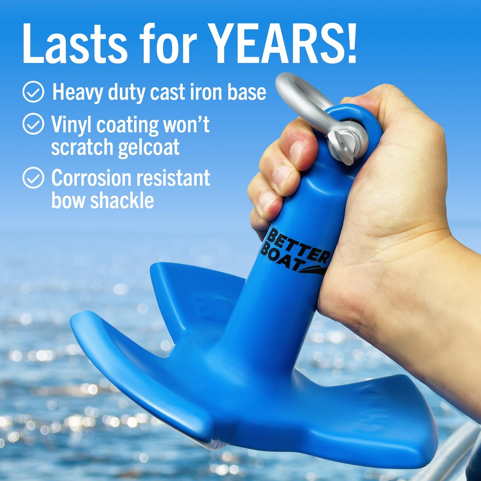 River Anchor 8lb Marinegrade Coated Mushroom Anchor For Boats Pontoons Kayaks Jo