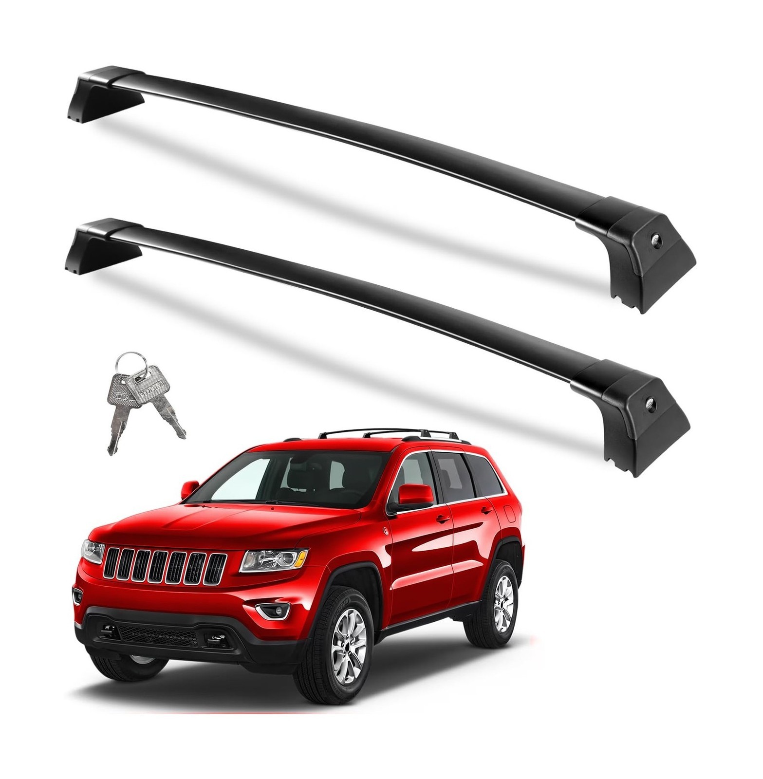 300lbs Lockable Roof Rack Cross Bars Fit For Jeep Grand Cherokee 2011-21