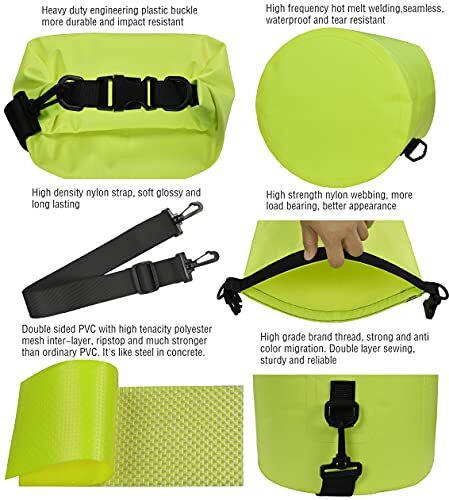 Floating Waterproof Dry Bag Backpack 5L/10L//30L/40L, Roll 20L Bright Yellow