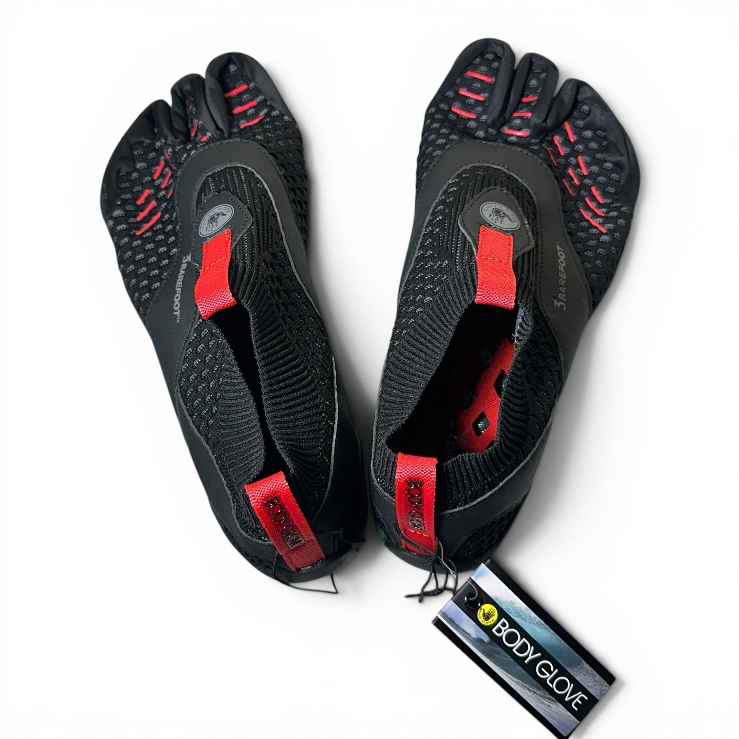 Body Glove 3T Barefoot Gauntlet Water Shoes Men’s Size 9 Black/Red | Hydro Knit