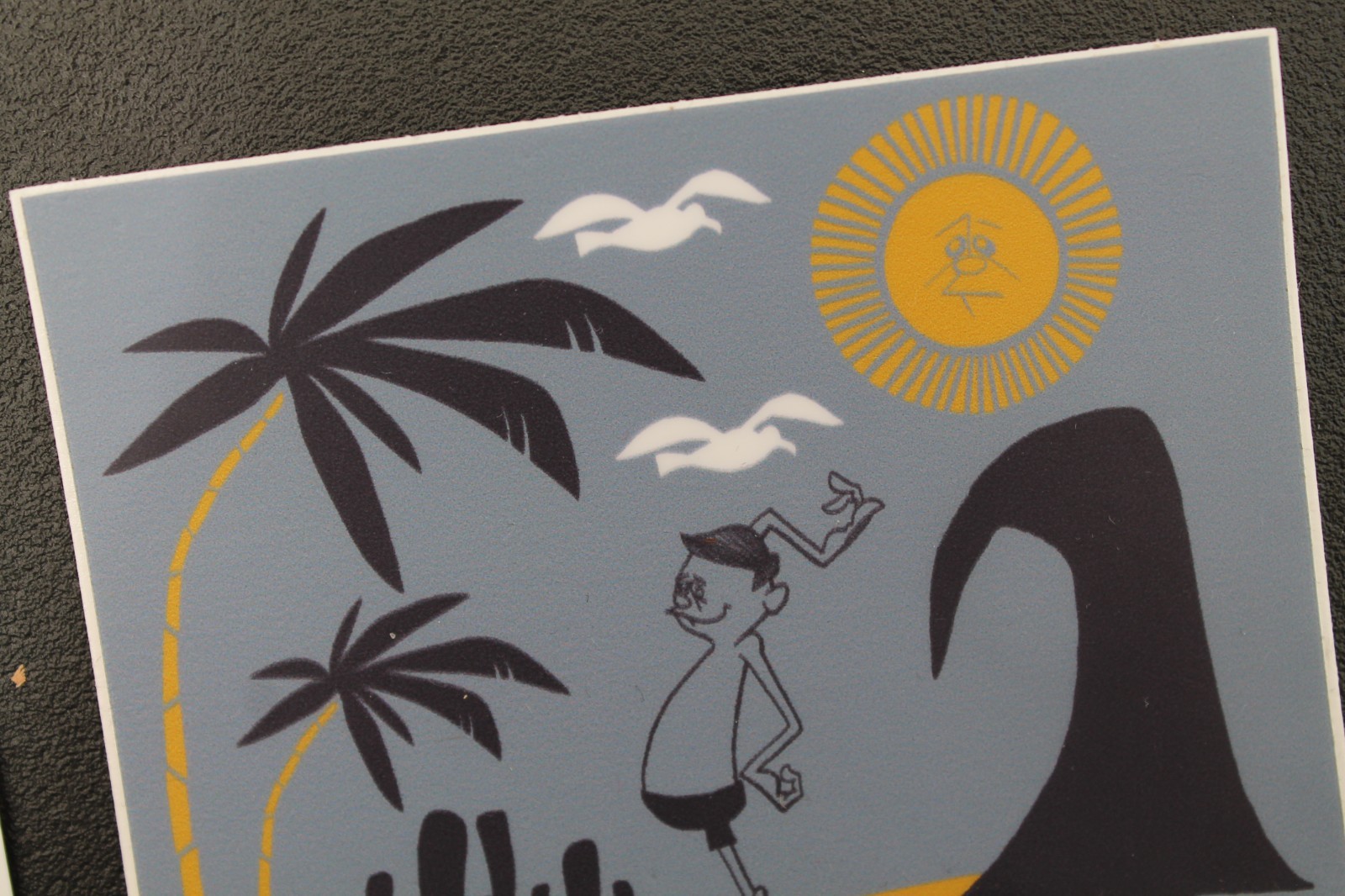 Thalia Surf Shop Laguna Beach CA Surfer Cartoon Grey V7C Vintage Surfing STICKER