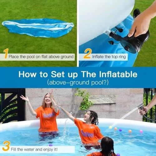 Extra Large Inflatable Swimming Pool for Kids and Adults,Thickened Adult Pool