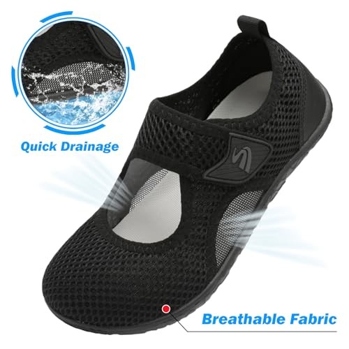Water Shoes for Women Men Barefoot Swim Shoes 6.5-7.5 Women/5.5-6.5 Men Black