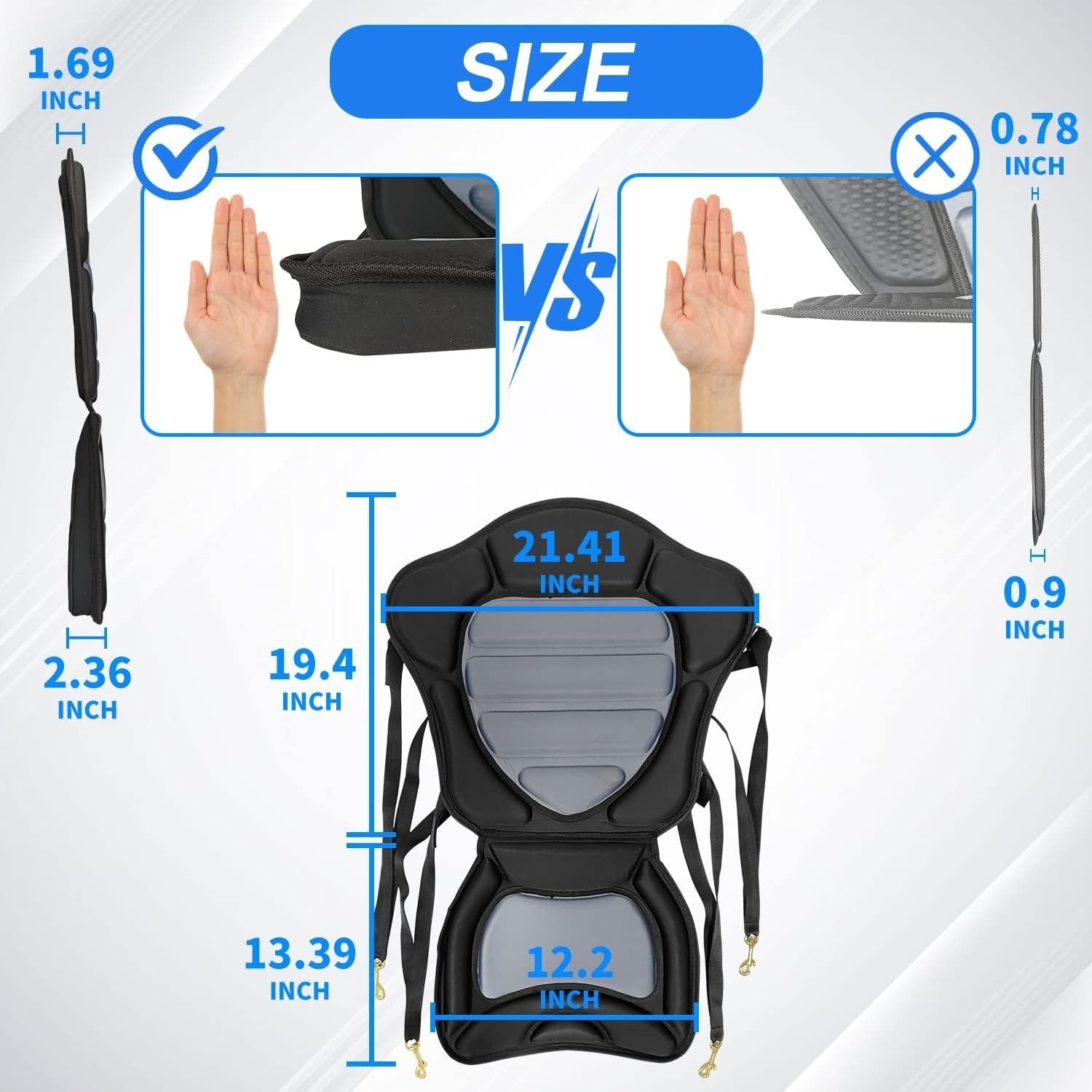 HLOGREE 1/2PCK Kayak Seats,Thicken Seat Cushion for Kayak,Padded Kayak Seat,C…