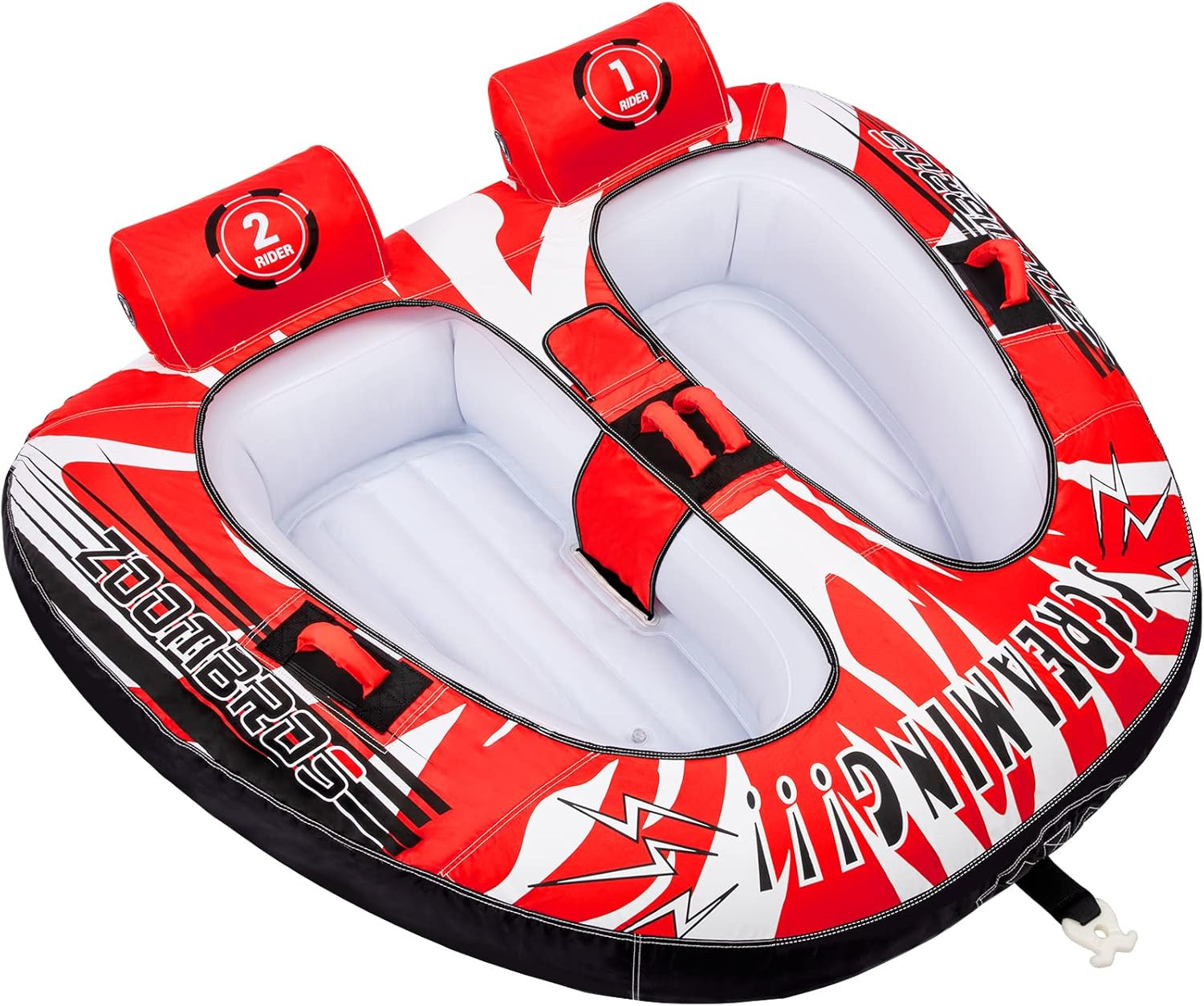 Towable Tube for Boating 2-Person, Secure Cockpit Seating for Kids & Family Safe
