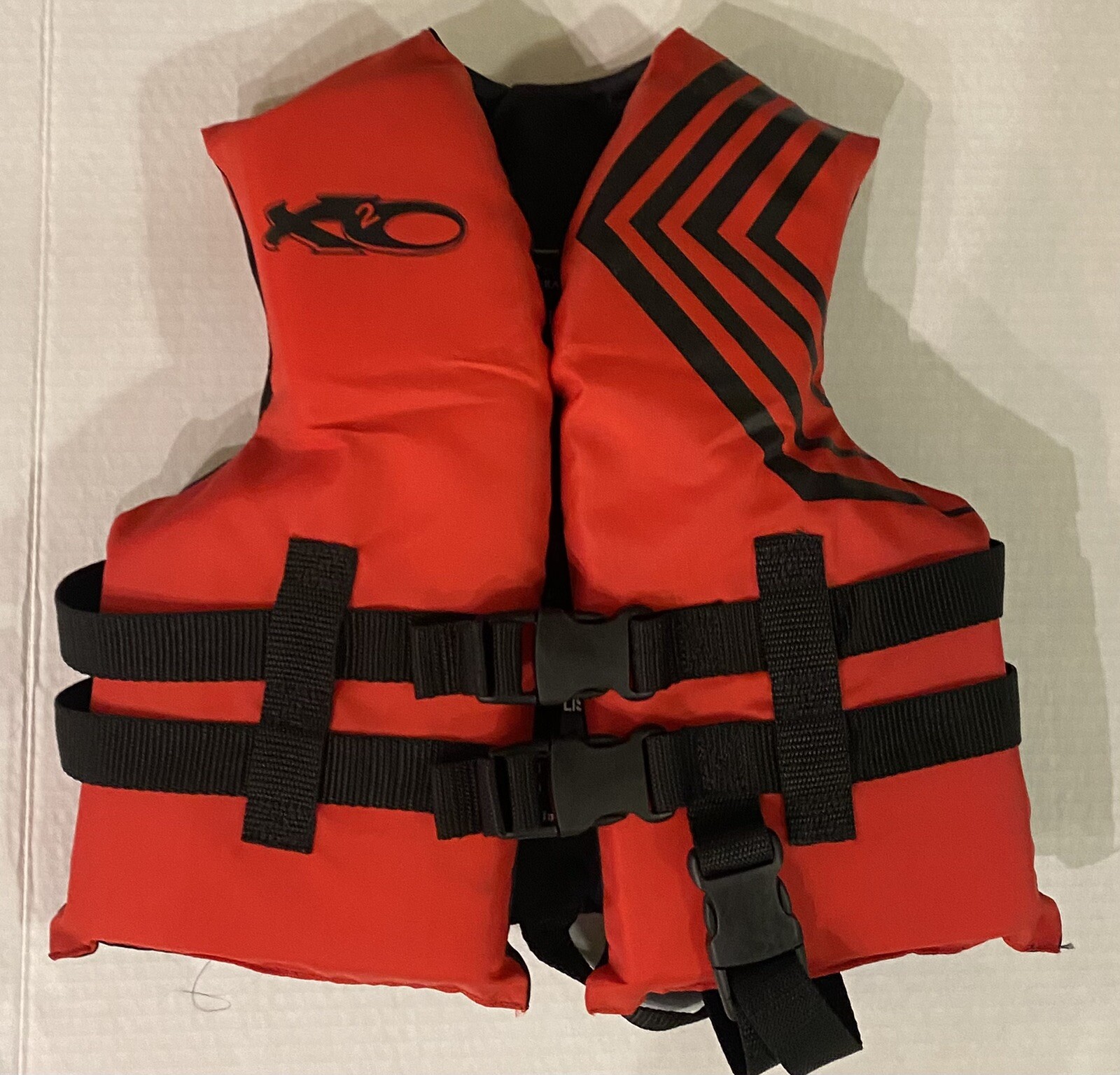 YOUTH X2O Exxel Outdoors Life Jacket Approved 30-50 Pounds Red Used ONCE!
