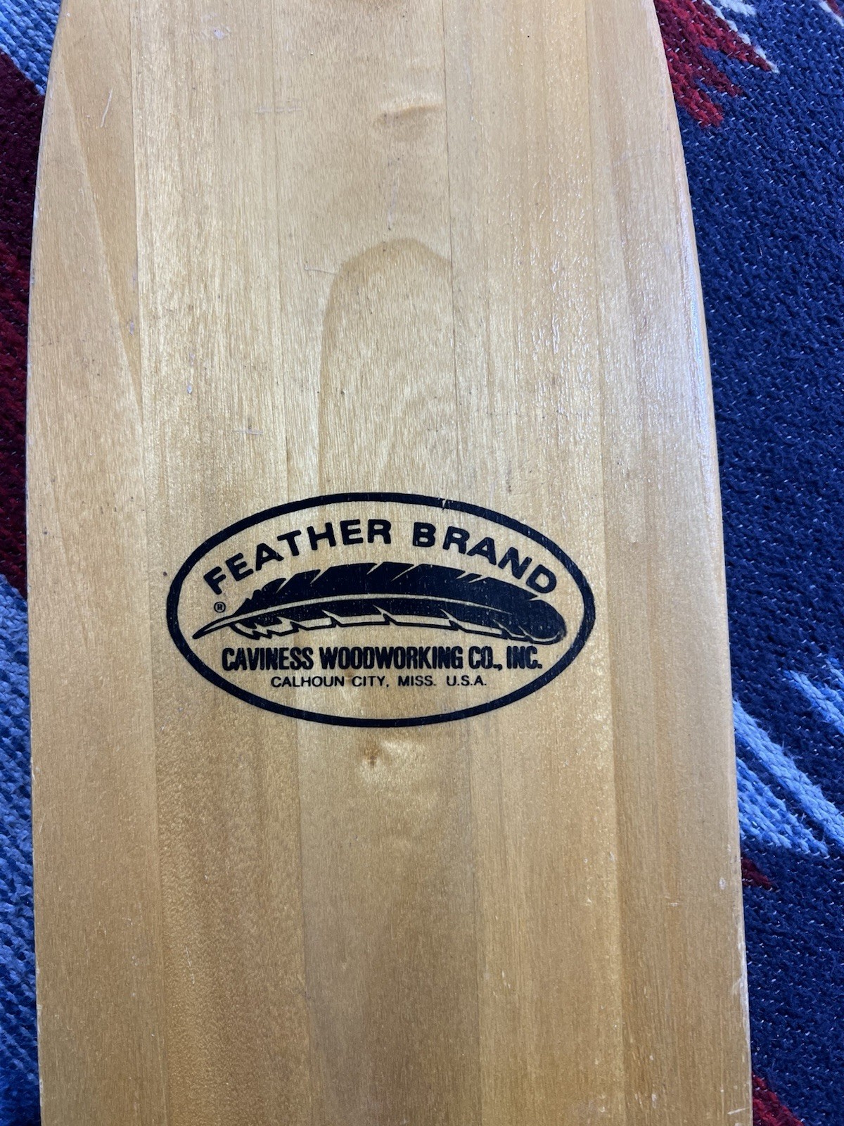 Vtg Wood Feather Brand Canoe Paddle 58” 59″ Beaver Lake Boat Wooden Lightweight