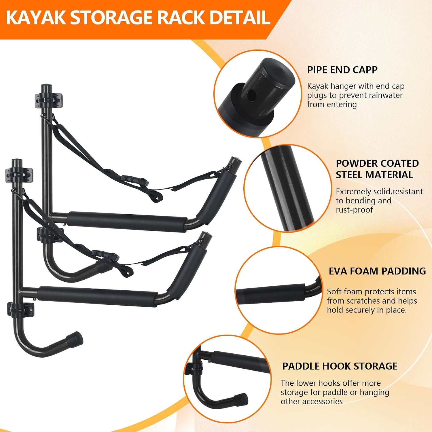 Kayak Storage Rack,Kayak Wall Mount,Heavy Duty Kayak Rack for Garage,Folding