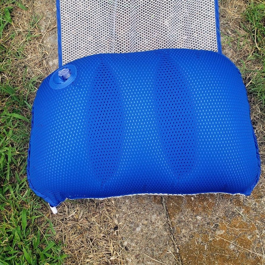 Aqua 3-in-1 Pool Float Lounge Chair Inflate Mesh Hammock Blue Floral Pineapple