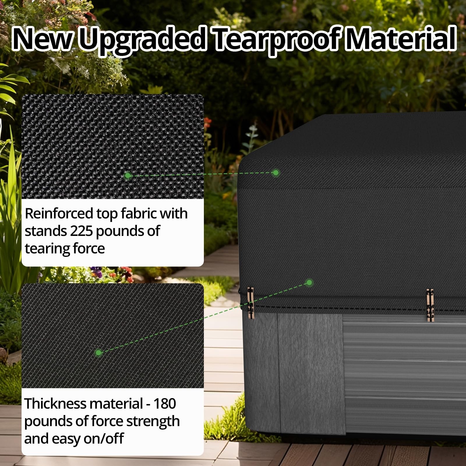 Hot Tub Cover Replacement 95″x95″, Waterproof 600D Polyester, UV Resistant