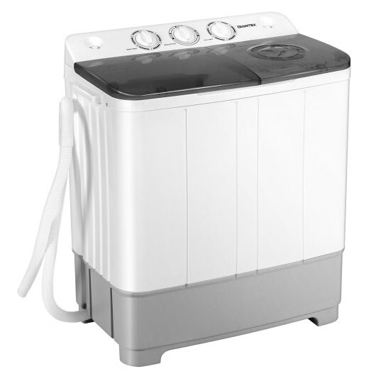 Costway 2-in-1 Portable 22lbs Capacity Washing Machine with Timer Control-Gray –
