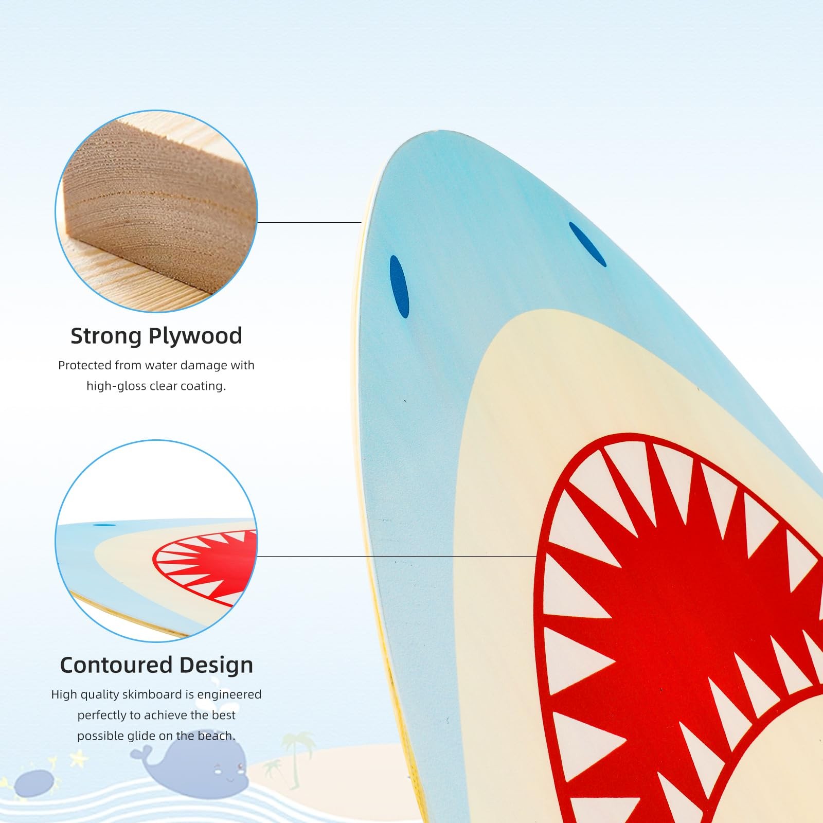 YOJOR 35 Inch SHARK Skim Board