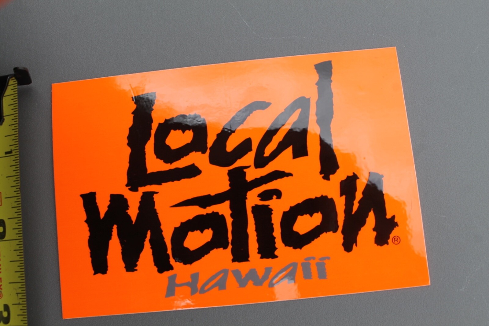 LOCAL MOTION Hawaii Surf Neon Orange Black OG 80’s LM2 Vintage Surfing STICKER
