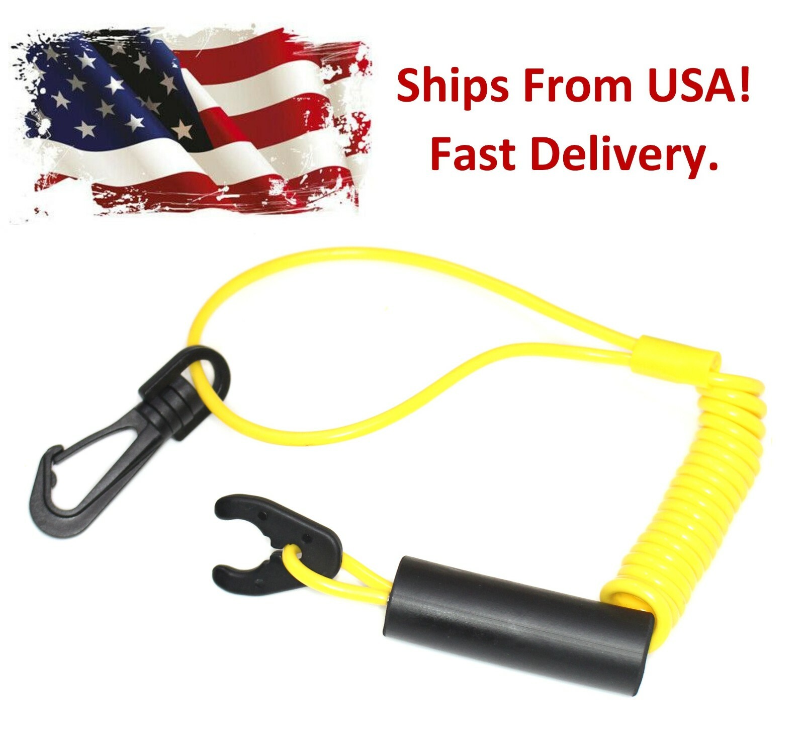 Jetski Floating Lanyard Kawasaki Polaris TigerShark Honda Yellow Safety Clip
