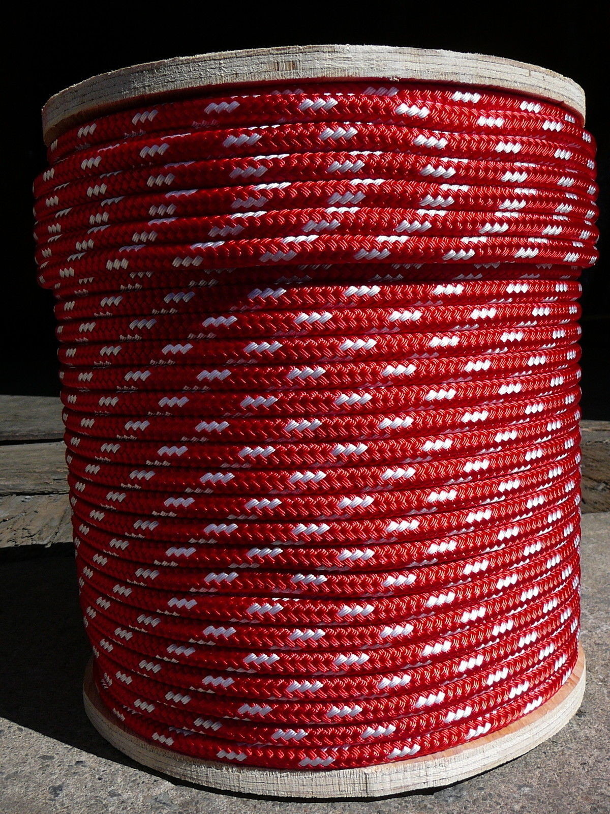 Sailboat Rigging Rope 3/8″ x 50′ Red/White Double Braided Sheet Halyard Line