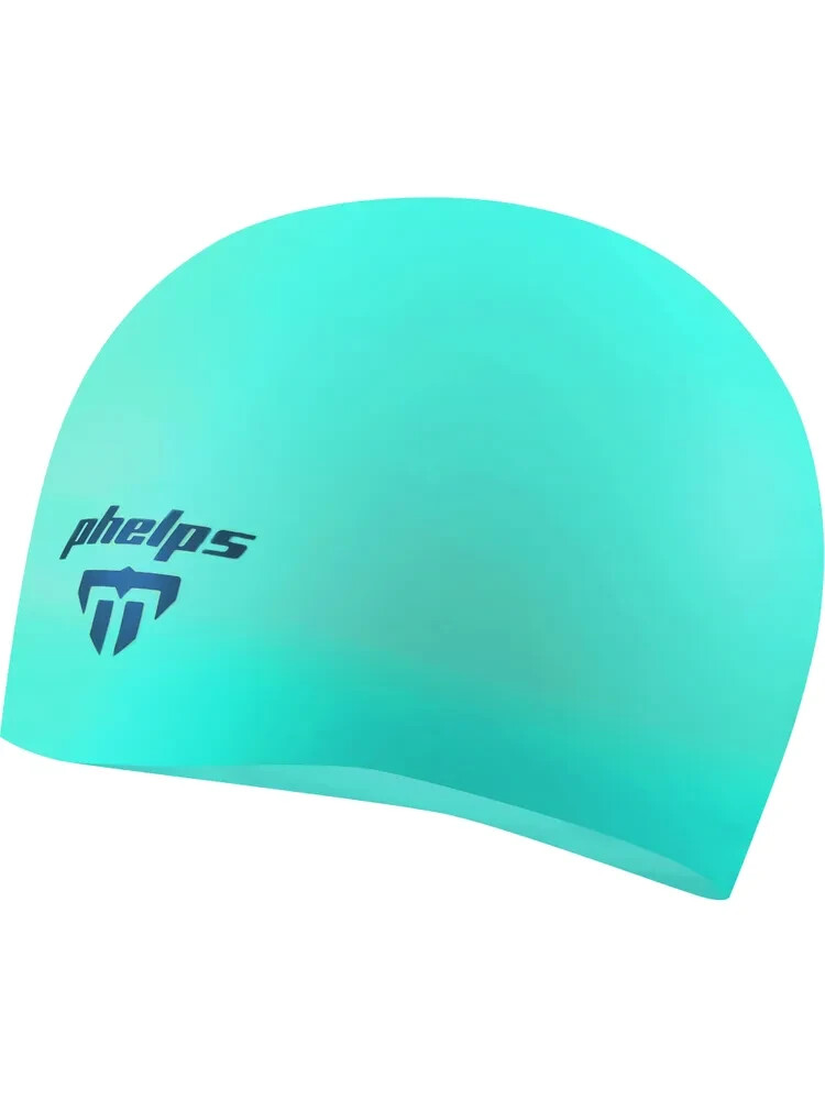 Phelps Turquoise/Navy 2.0 Adult 100% Silicone Swimming Competition Race Cap