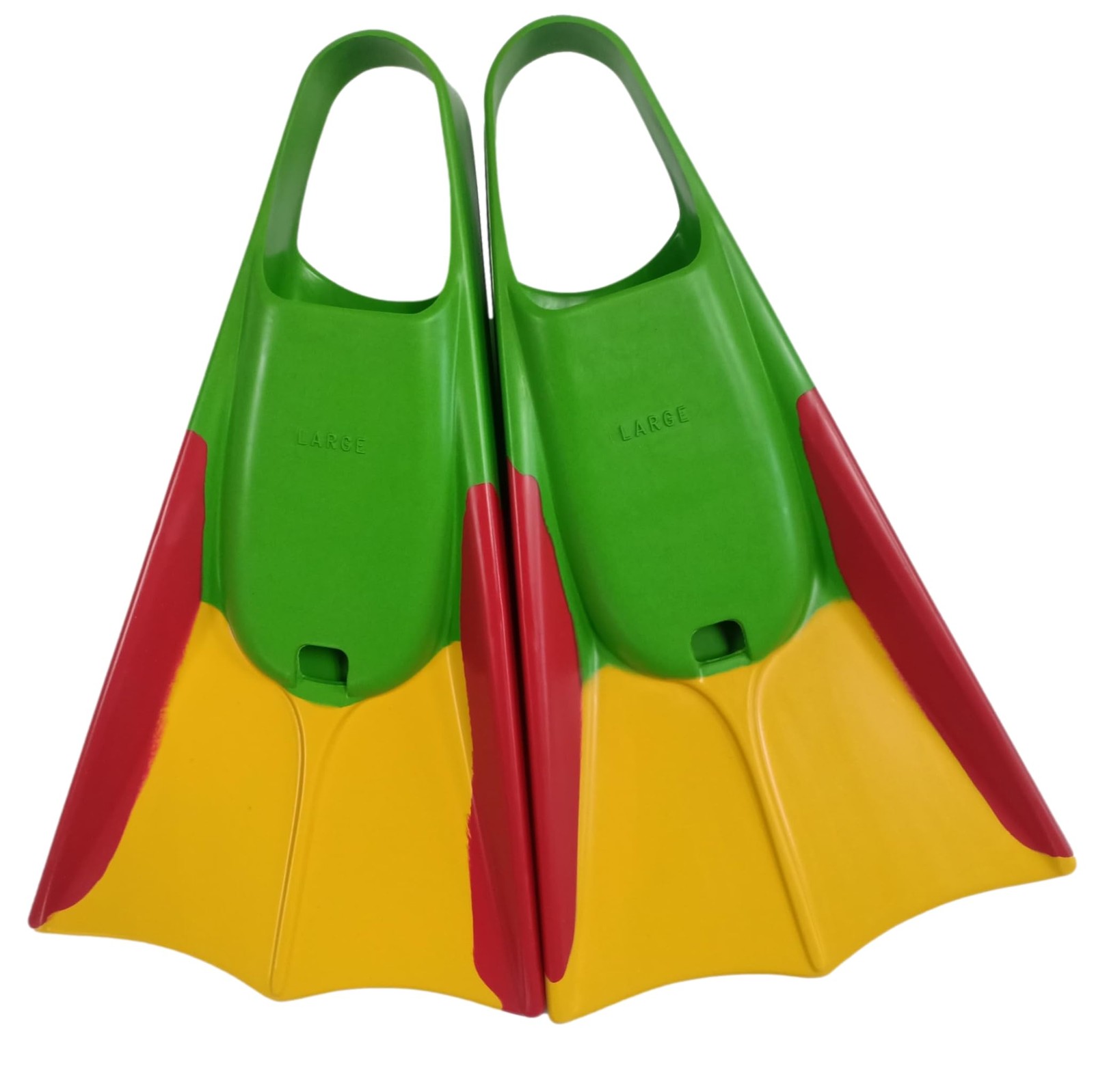 Dorsal Bodyboard Bodysurfing Floating Swimfins Hawaii Flippers Green/Red/Yellow