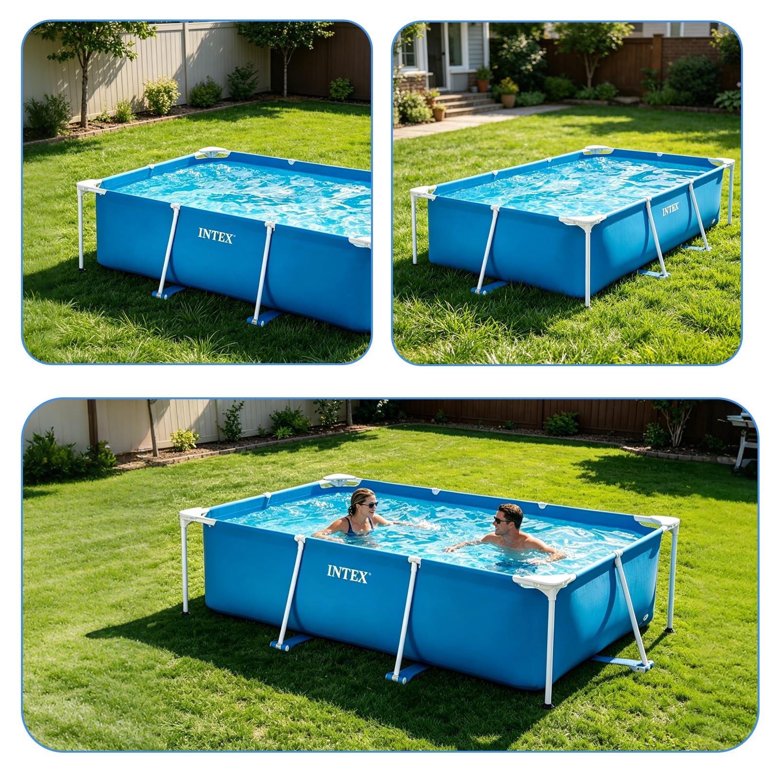 8.5 x 5.5’ Rectangular Pool Cover for Frame Above Ground Pool Cover 102″ X63″…